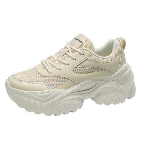 Dream Pairs Shoes - Dream Pairs Breathable Mesh Platform Sneakers White Size 8.5